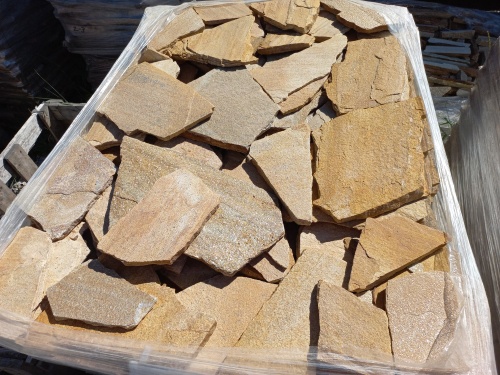 Плитняк златолит жёлтый золотистый для фасада 1,5-3см купить в Дмитрове